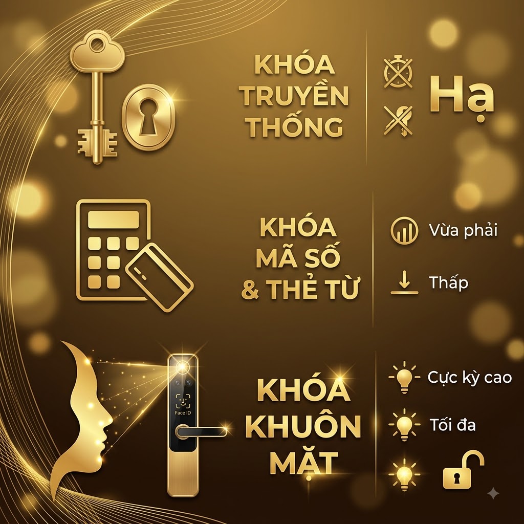 Khóa Khuôn Mặt Là Gì? Ứng dụng của khóa khuôn mặt So Sanh Khoa Khuon Mat Voi Cac Dong Khoa Khac